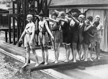 Women on a diving board, c1910-1929. Artist: Unknown