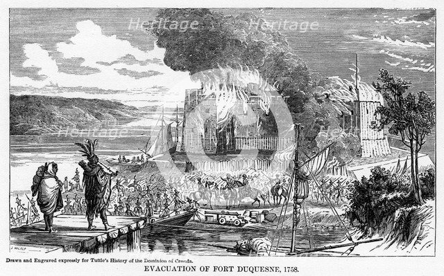 'Evacuation of Fort Duquesne, 1758', (1877). Artist: Unknown
