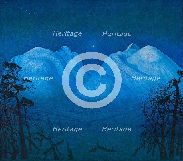 Winter Night in the Mountains. Artist: Sohlberg, Harald (1869-1935)