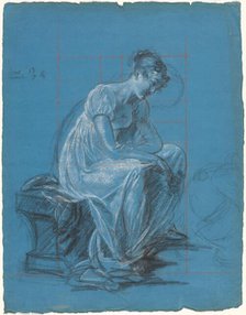 Seated Woman (recto), c. 1815. Creator: Antoine Toussaint de Chazal.