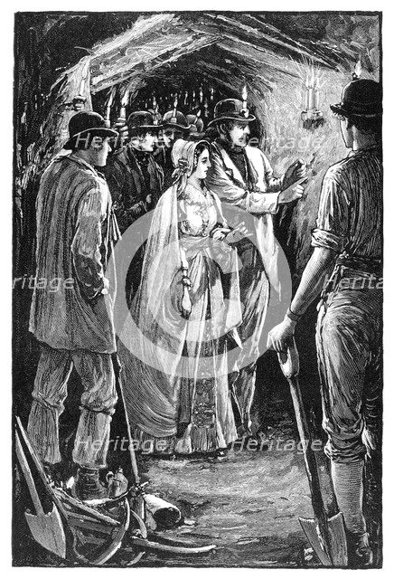 The Queen visiting a Cornish Iron Mine, c1840s, (1900). Artist: Unknown