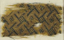 Textile with Interlacing Bands forming Swastika Figures, German, 14th-15th century. Creator: Unknown.