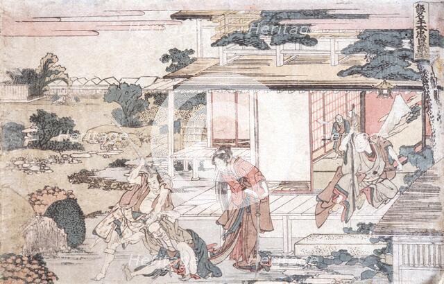 Scene from Chushingura, Act 7, 1806. Creator: Hokusai.