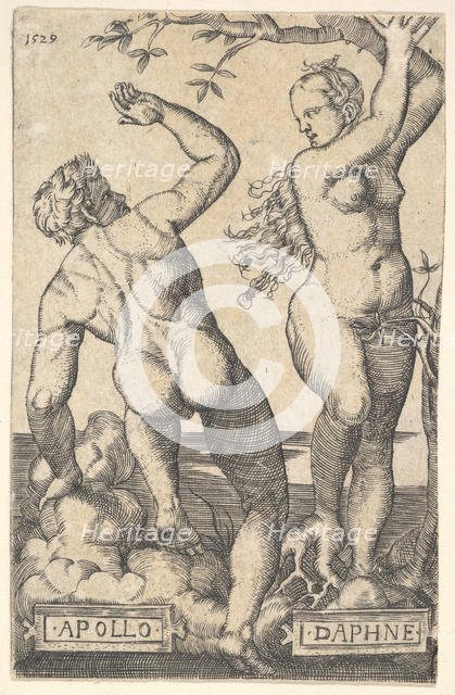 Apollo and Daphne (reverse copy).n.d. Creator: Barthel Beham.
