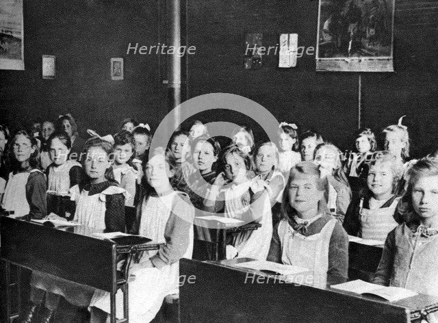 The girls that live in Dr Barnardo's home at Barkingside, London, 1926-1927. Artist: Unknown