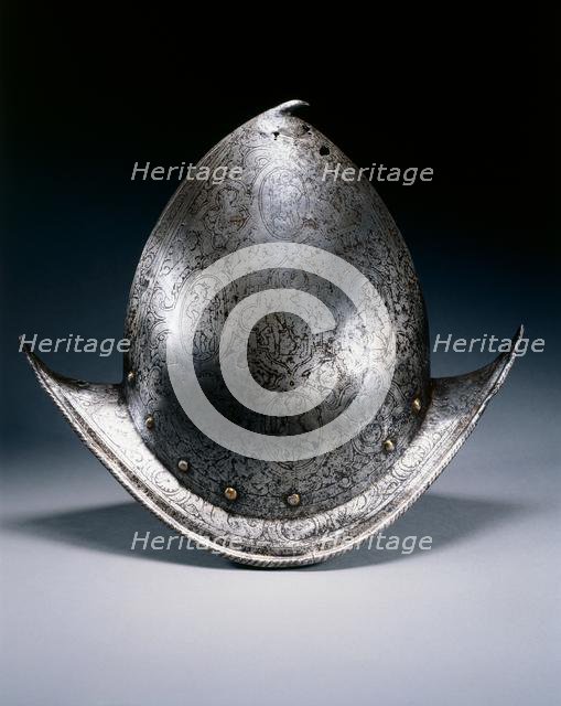 Pear Stalk Cabasset, 1580-1600. Creator: Unknown.