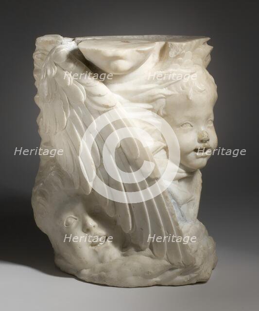 Fragment with Two Seraphim, c.1460. Creator: Circle of Desiderio Da Settignano.