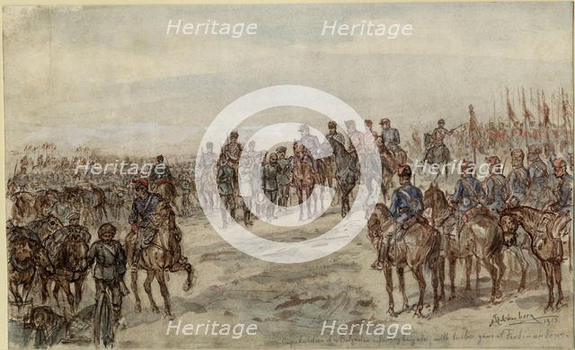 Capitulation of a Bulgarian infantry brigade with twelve guns at Ferdinandovo. Artist: Schönberg, Ewald (1882-1949)