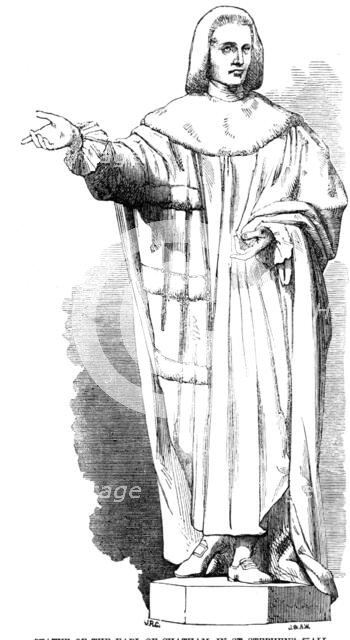 Statue of the Earl of Chatham, in St. Stephen's Hall. MacDowell, sculptor, 1857. Creator: Unknown.