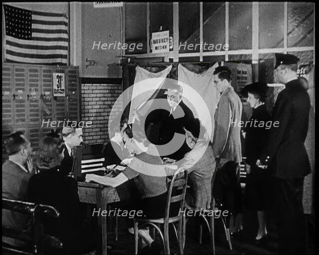Civilians Voting in the Presidential Election, 1932. Creator: British Pathe Ltd.
