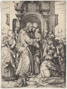 The Virgin Mary Taking Leave of Christ, c. 1520. Creator: Daniel Hopfer.