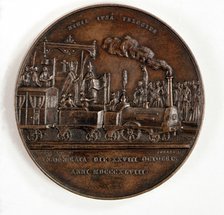 Bronze medal commemorating the inauguration of the first railway in the Iberian Peninsula, betwee…