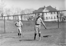 Danny Moeller, Throwing, Plus Unidentified Player, Washington Al (Baseball), ca. 1912-1915. Creator: Harris & Ewing.