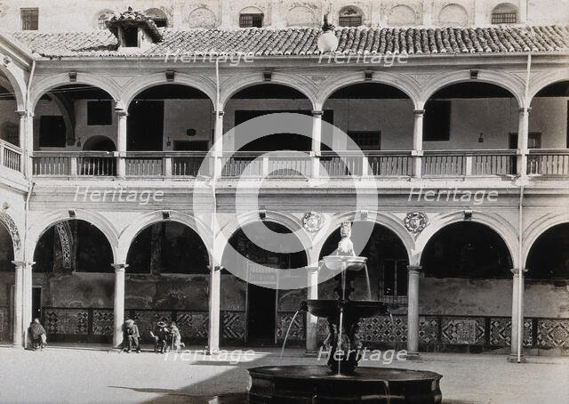 Hospital San Juan de Diós, Granada: view of the cloister and fountain , 1900-1999. Creator: Unknown.