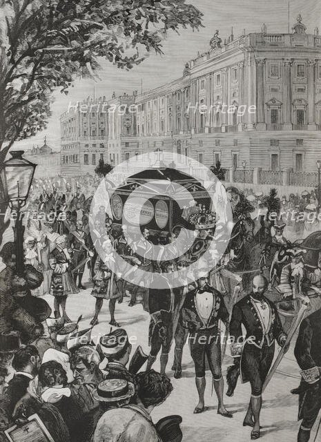 Death of Queen Maria de las Mercedes, Mercedes of Orléans (1860-1878), Madrid, Spain, 1878. Creator: Andrés Ovejero.