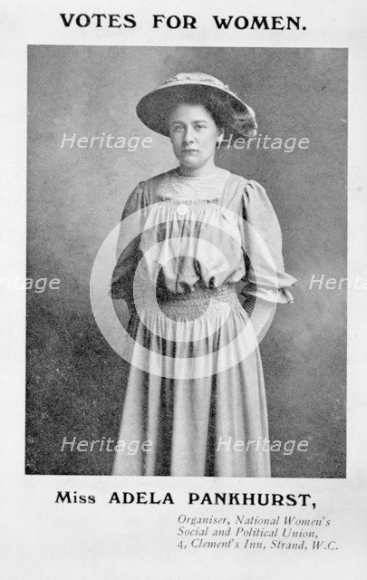 Adela Constantia Mary Pankhurst, c1908. Artist: Unknown