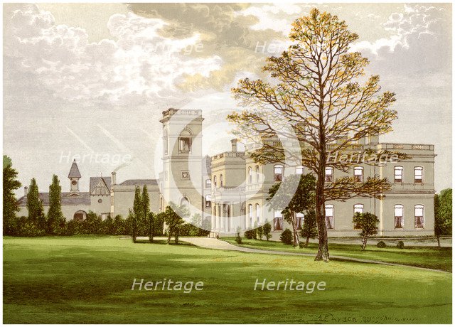 Stowlangtoft Hall, Suffolk, home of the Wilson family, c1880. Artist: Unknown