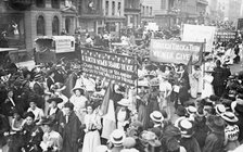 Suffragettes on their way to Women's Sunday, 21st June 1908. Artist: Unknown