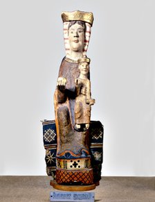 Virgin and Child, polychromed wood carving of 1200, from Santa Maria de Covet, Isona (Pallars Jus…