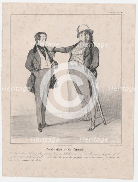 Plate 37: Exploitation de la Paternité, 1838.  Creator: Honore Daumier.