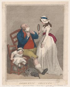 Domestic Shaving, August 21, 1786., August 21, 1786. Creator: Thomas Rowlandson.