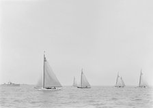 Boats 'Polly', 'Jean' and 'Victoria' starting 6 Metre race, 1921. Creator: Kirk & Sons of Cowes.