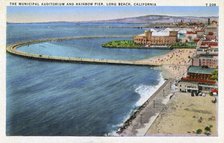 The Municipal Auditorium and Rainbow Pier, Long Beach, California, USA. Artist: Unknown