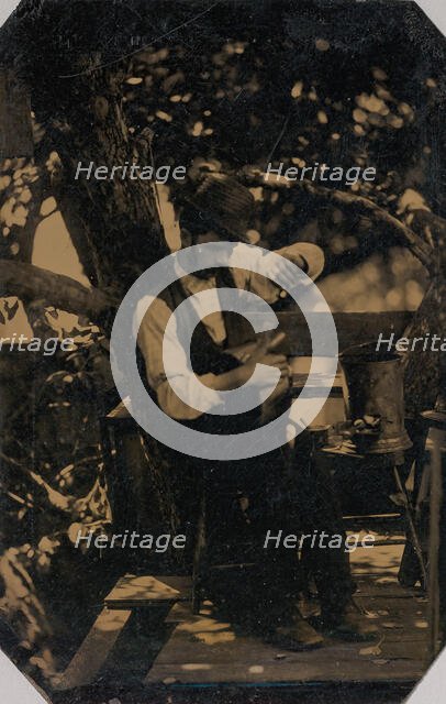 Tinsmith Working Under a Tree, 1870s. Creator: Unknown.