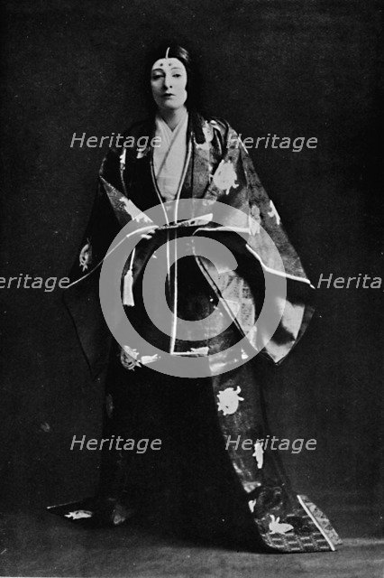 'Mrs. Charles Burnett in a 15th-Century Japanese Court costume. Mrs. Burnett's poems written in Japa Artist: Julian Leonard Street.