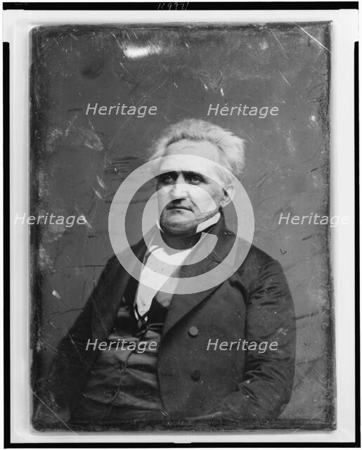 Unidentified man, half-length portrait, three-quarters to the left, between 1844 and 1860. Creator: Mathew Brady.