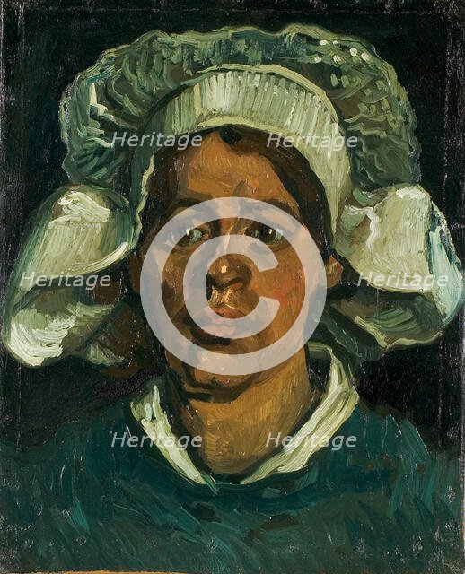 Head of a peasant woman wearing a white hood, 1884-1885. Creator: Gogh, Vincent, van (1853-1890).