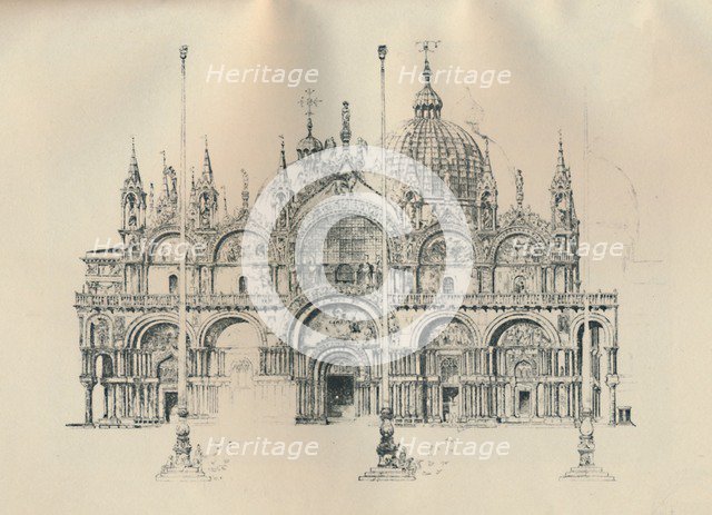'Façade of St. Mark's', late 19th-early 20th century, (1925). Creator: William Monk.