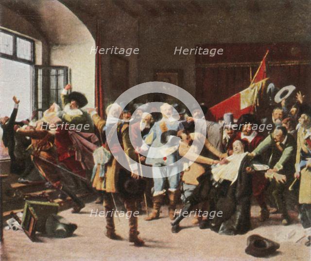 The Defenestration of Prague, 23 May 1618, (1936). Creator: Unknown.