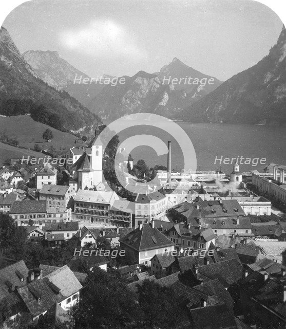 Ebensee and Lake Traun, Salzkammergut, Austria, c1900s.Artist: Wurthle & Sons
