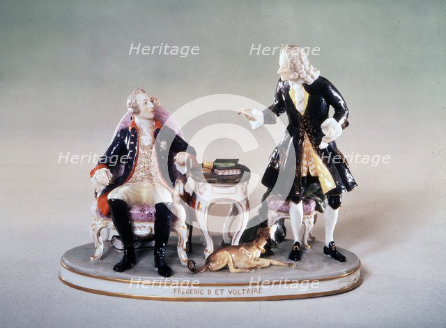 'Voltaire and Frederick the Great', 1780s. Artist: Unknown Old Master Artist: Unknown