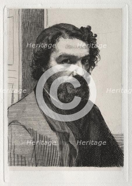 Alphonse Legros, 1861 (printed 1875). Creator: Félix Bracquemond (French, 1833-1914); Cadart.