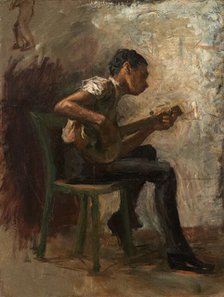 Study for "Negro Boy Dancing": The Banjo Player, probably 1877. Creator: Thomas Eakins.