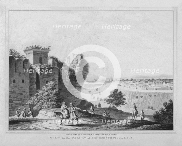 'Tomb in the Valley of Jehoshaphat. Joel, 3.2.', 1830. Artist: J Clarke.