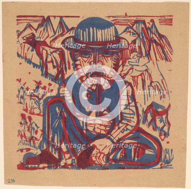 Smoking Peasant. Creator: Ernst Kirchner.