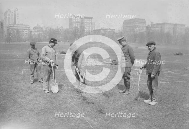 Trenches in Central Park, Mar 1918. Creator: Bain News Service.