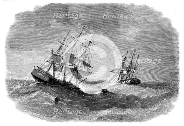 The Ship "Bengal" rescuing the crew of "The Child of the Regiment", 1858. Creator: Smyth.