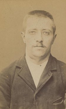 Lefrançois. Charles, Albert. 27 ans, né le 10/11/67 à Paris XXe. Horloger. Anarchiste. 2/7..., 1894. Creator: Alphonse Bertillon.