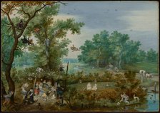 Merry Company in an Arbour, 1615. Creator: Adriaen van de Venne.