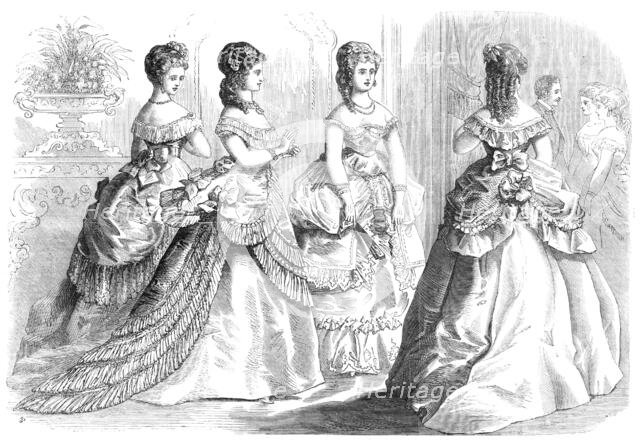 Paris fashions for March, 1869. Creator: Unknown.