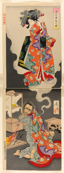 Seigen Languishing for His Love, Princess Sakura (Seigen daraku no zu), c. 1889. Creator: Tsukioka Yoshitoshi.
