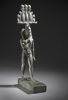 Statuette of the God Khonsu the Child, 712-332 B.C.. Creator: Unknown.