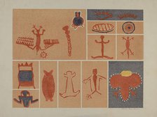 Petroglyph - Human Figures, 1935/1942. Creator: Lala Eve Rivol.
