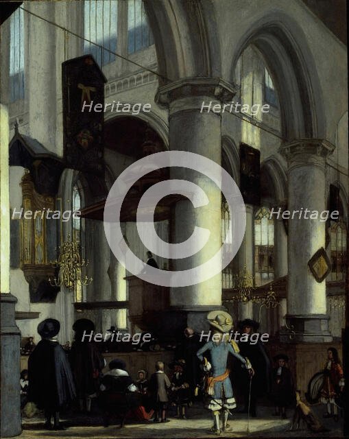 Interior of the Oude Kerk, Delft, c. 1680. Creator: Emanuel de Witte.