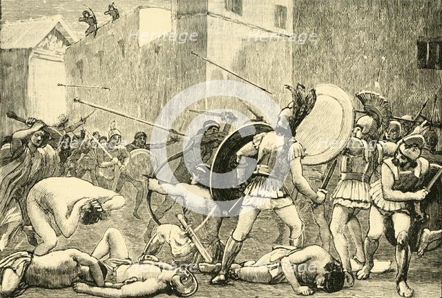 'Repulse of Pyrrhus from Sparta', 1890.   Creator: Unknown.