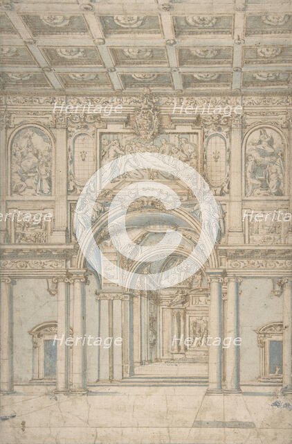Study of the Interior of Santa Maria Maggiore in Rome., 1621-46. Creator: Abbate Paolo de Angelis.